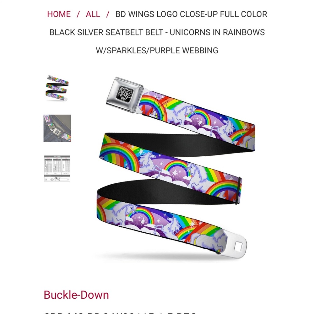 Rainbows and unicorns belt